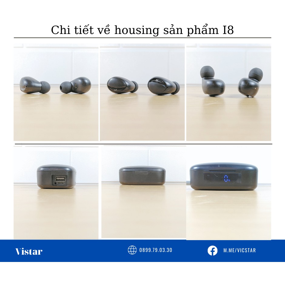 Tai nghe không dây TWS I8 pin 5 tiếng , âm hay