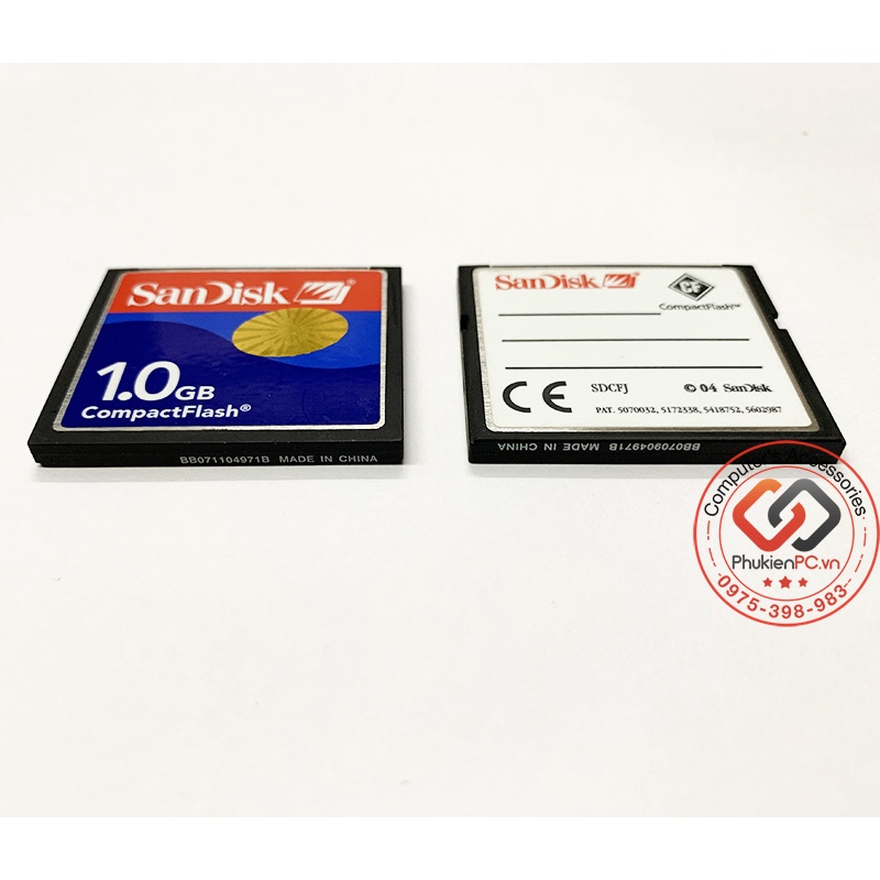 Thẻ nhớ SanDisk Compact Flash Card CF dung lượng 1GB cho công nghiệp máy CNC máy ảnh