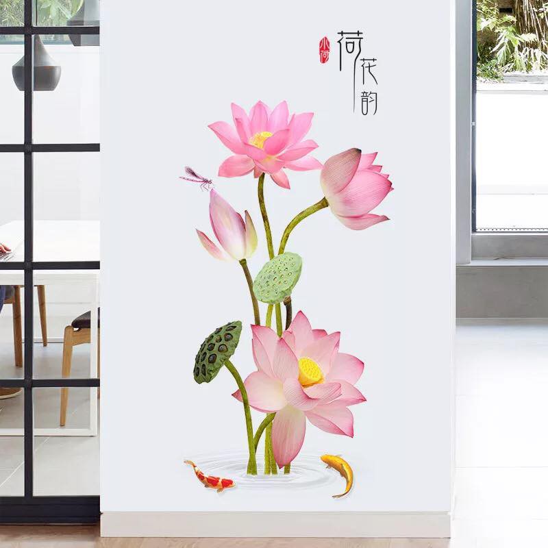 DECAL DÁN TƯỜNG HOA SEN