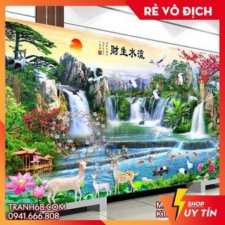[♥️HOT SALE♥️] Tranh đính Đá LƯU THỦY SINH TÀI 8328 kích thước 150x70cm