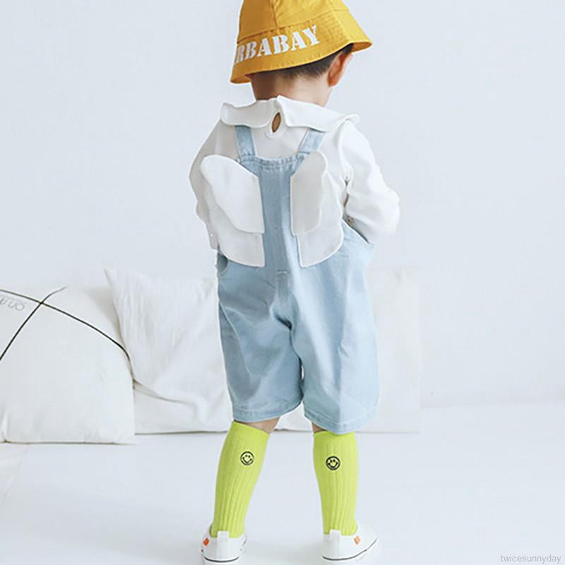 Tất cotton mềm mại in hình mặt cười cho bé gái