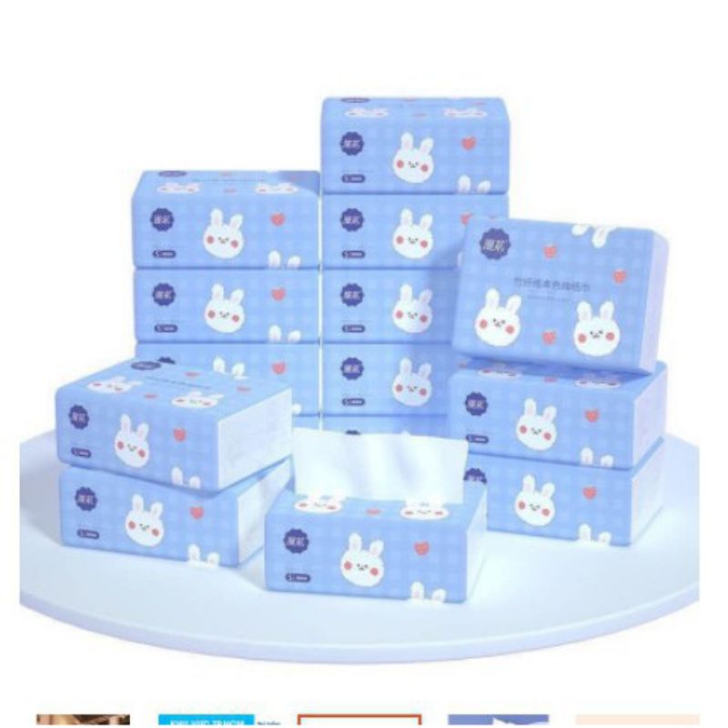 Gói Giấy Ăn Thỏ Vỏ Xanh 4 Lớp
