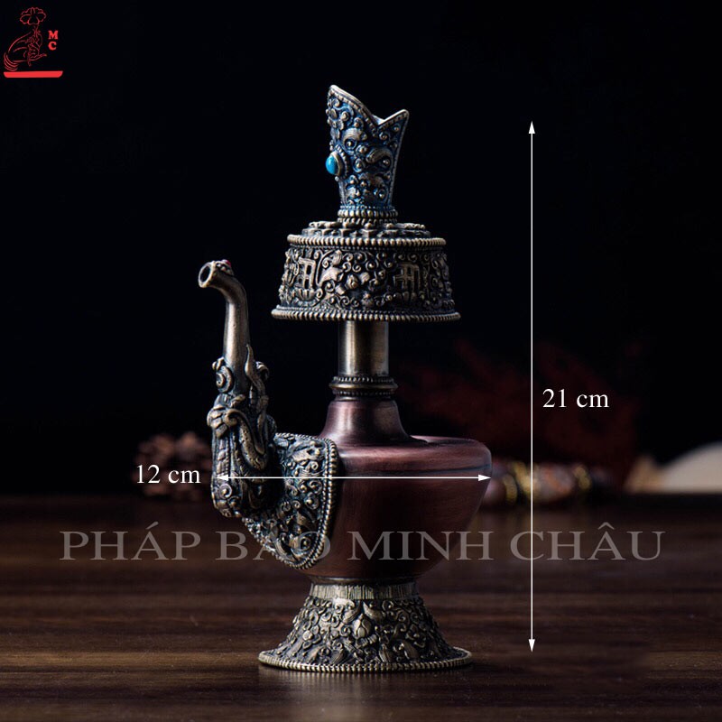[Pháp Bảo Minh Châu] BÌNH SÁI TỊNH CÓ VÒI TO - NHỎ (ĐỎ ĐỒNG)