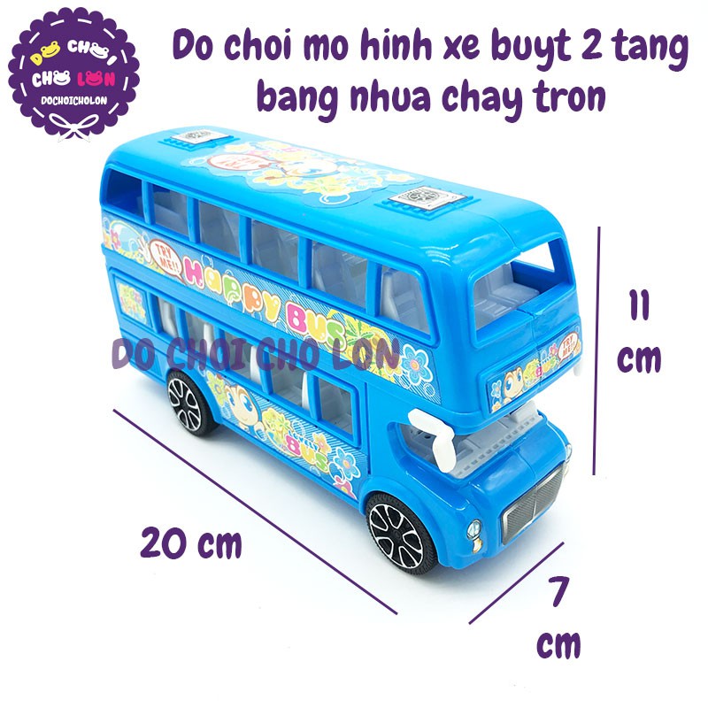 Đồ chơi mô hình xe buýt 2 tầng bằng nhựa chạy trớn