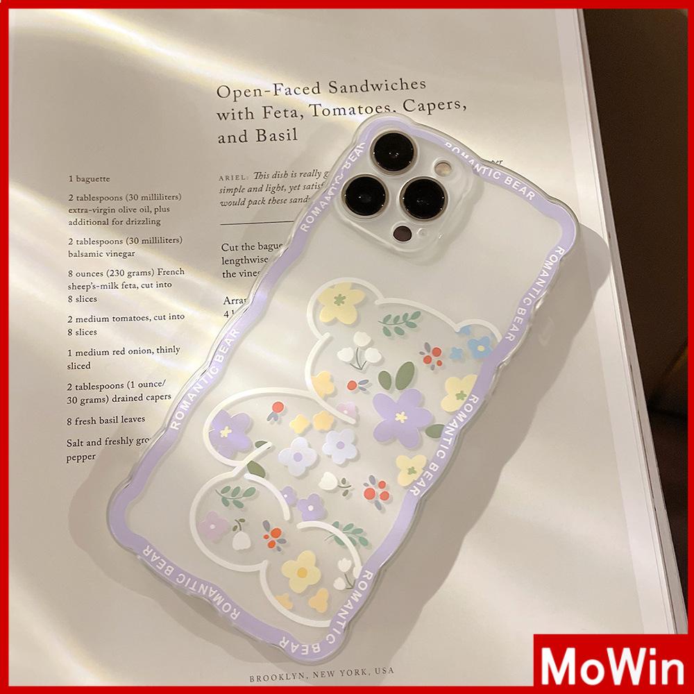 Ốp điện thoại silicon mềm chống sốc chống trượt họa tiết gấu hoa thích hợp cho iPhone 13 Pro Max 12 Pro Max 11 7Plus