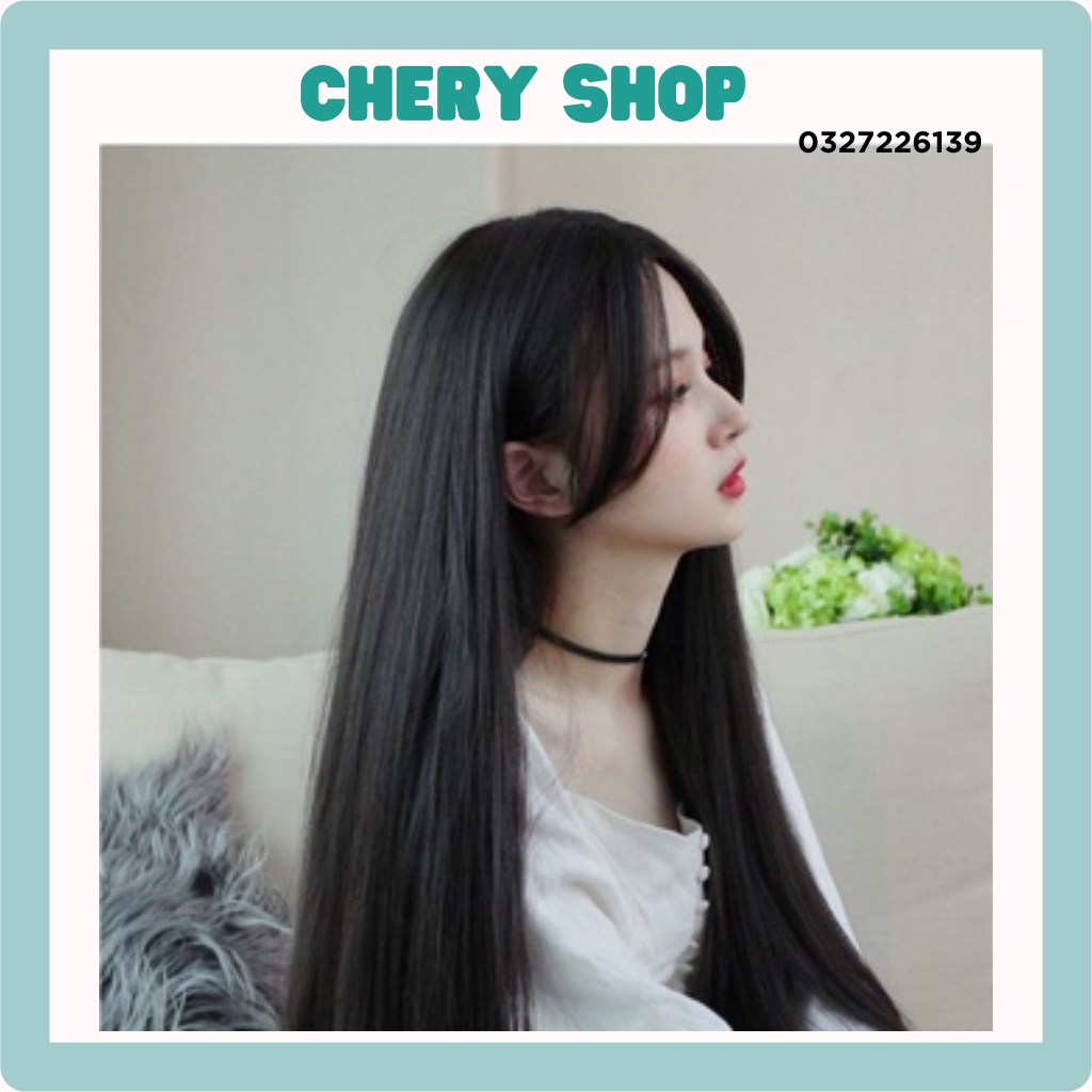 Tóc giả nữ đẹp nguyên đầu thẳng hai mái bay mẫu mới siêu hot tặng kèm lưới trùm wig mã 2061