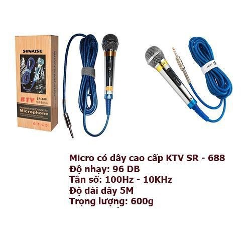 MICRO KARAOKE SUNRISE SR-688 DÂY DÀI 5 MÉT