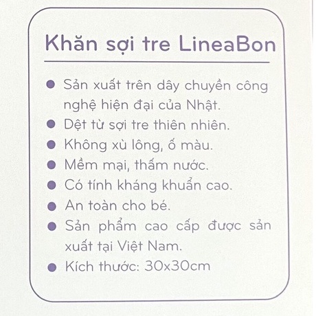 [GIÁ SỐC] COMBO 2 khăn sợi tre thiên nhiên, họa tiết xinh xắn - An toàn cho bé - QUÀ TẶNG KHI MUA LINEABON K2D3