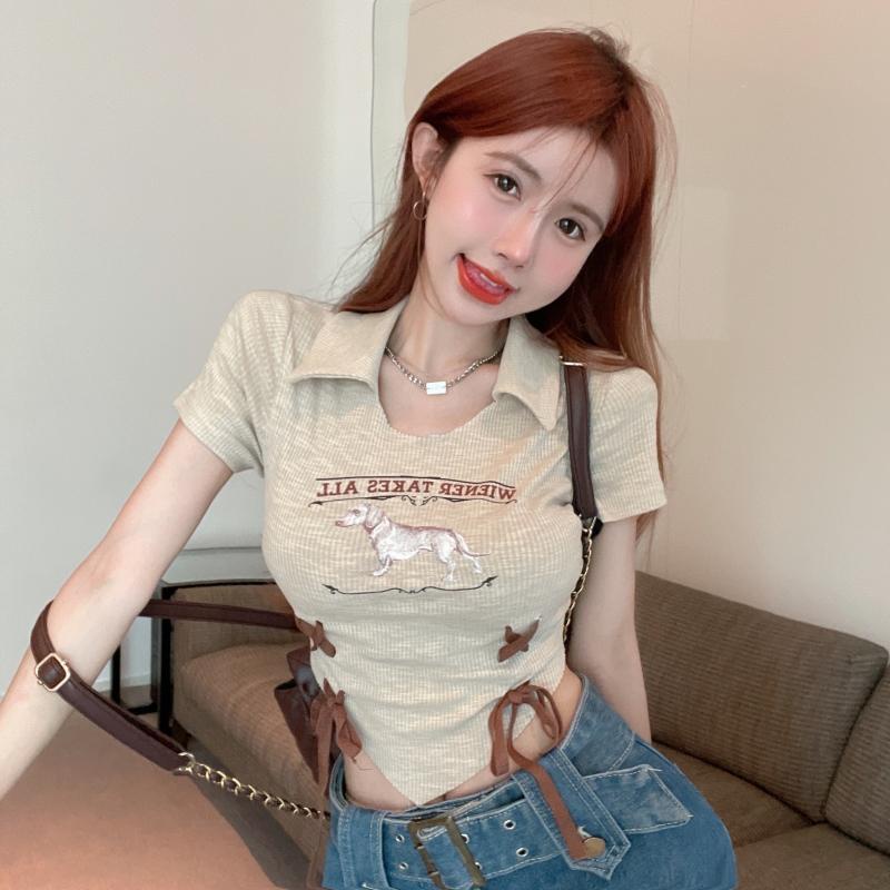 Áo Thun Tay Ngắn Dáng Ôm Thiết Kế Độc Đáo Thời Trang