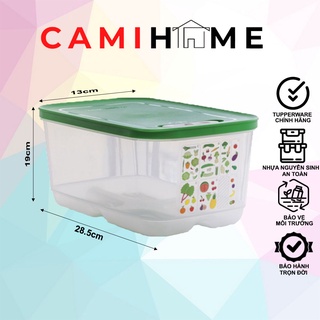 Hộp trữ mát rau củ Vensmart Tupperware 4.4L có nút hô hấp hàng chính hãng kín khí kín mùi nhựa nguyên sinh an toàn