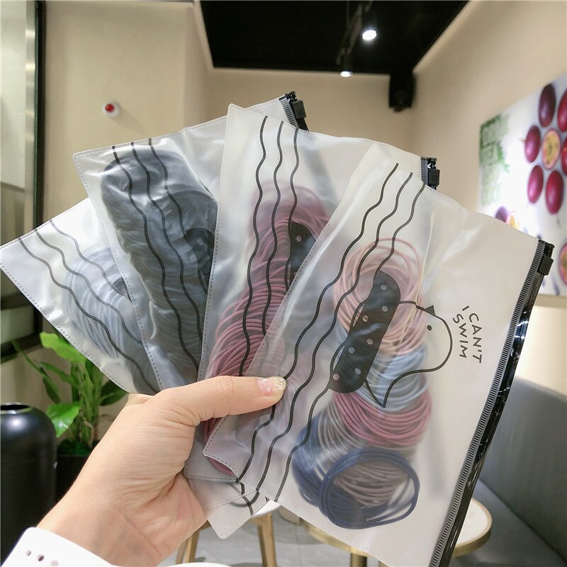 Túi 100 Dây Thun Cột Tóc Màu Sắc Trơn Phong Cách Hàn Quốc Cho Nữ