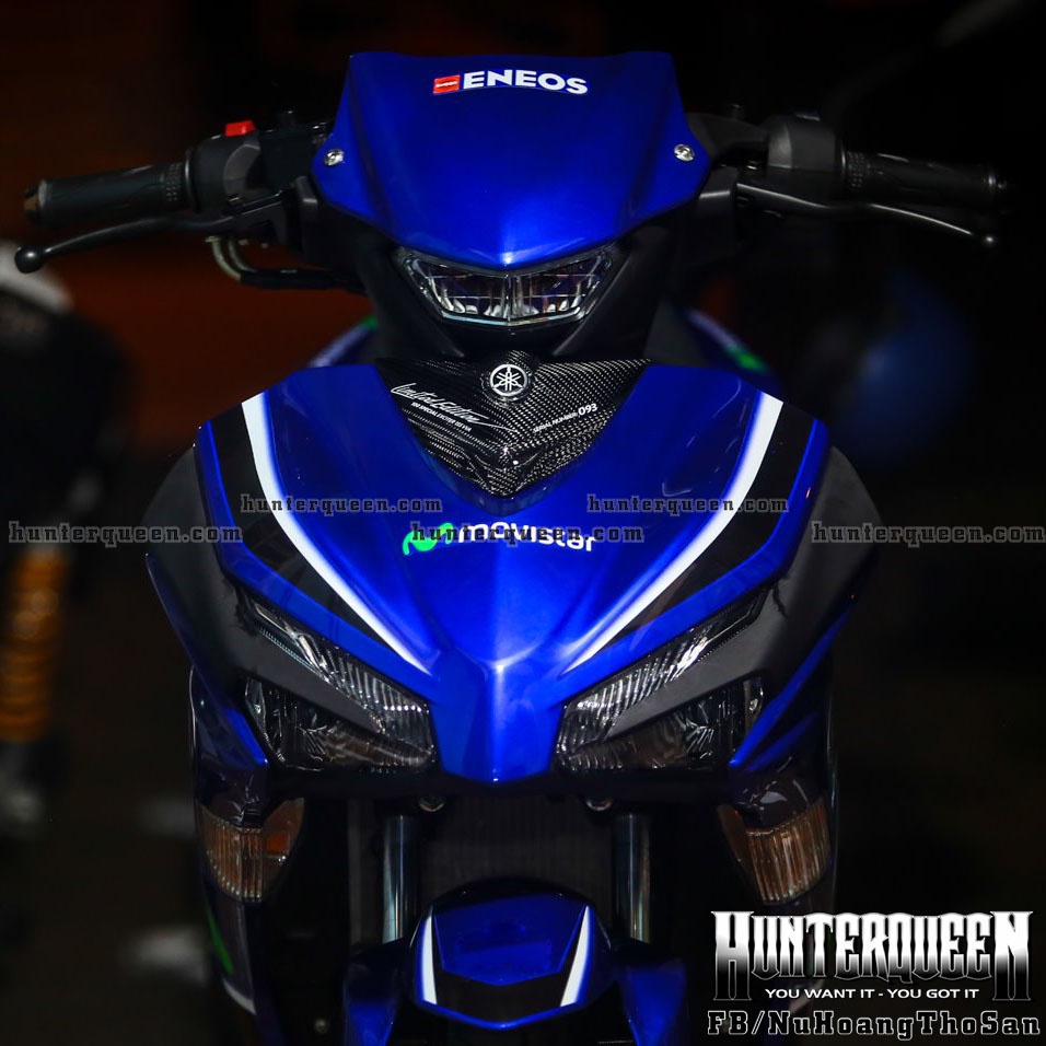 Tem rời in UV cao cấp, Movistar 3D. Dán xe Exciter 155 màu xanh GP. Kích thước chuẩn, không bay màu, độ dính cao