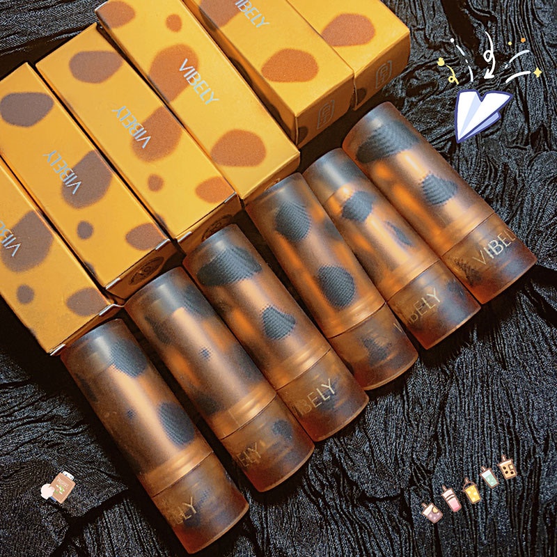 Son Môi Vibely Màu Hổ Phách Chất Nhung Mềm Mại Chống Thấm Nước Lâu Trôi