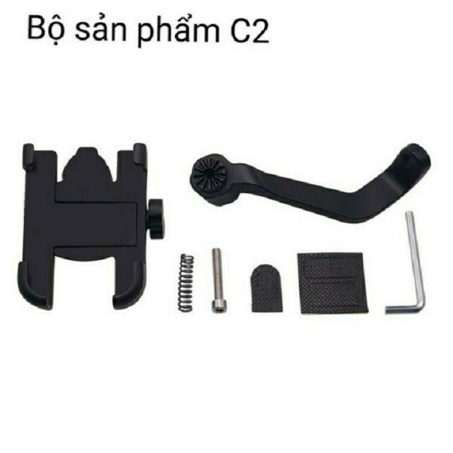kẹp đt thoại trên xe máy c2 kim loại cao cấp | BigBuy360 - bigbuy360.vn