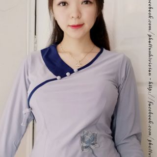 Đồ Lam Mặc Đi Chùa - Tim thắt nơ thun [Hình thật + Video 100%]