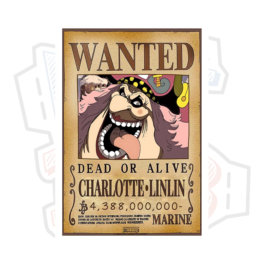 Poster truy nã Tứ Hoàng Big Mom Charlotte Linlin - One Piece