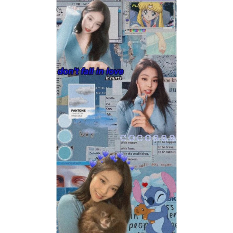 Áo khoác Cardigan màu xanh nhẹ nhàng nữ tính Jennie Blackpink