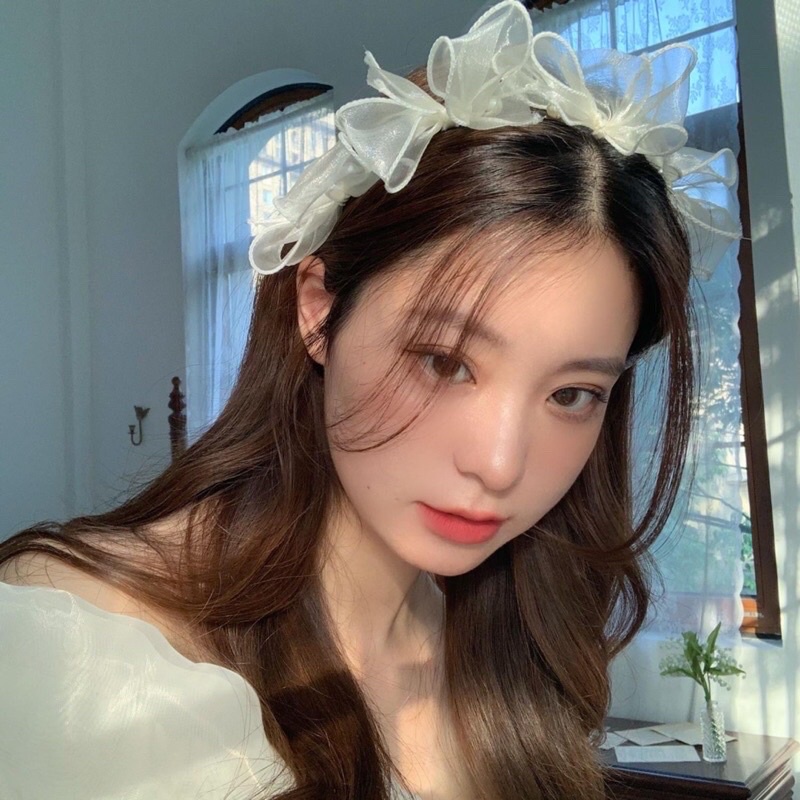 Cài tóc công chúa voan trắng cho nữ