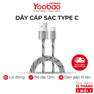 DÂY SẠC USB TYPE C VỎ BỌC DÙ YOOBAO YB-415C