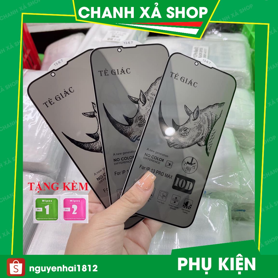 Kính cường lực iphone chống nhìn trộm tê giác full màn iphone 6/7/8/7plus/x/xs/ xsmax/11/12/pro/max/plus/promax [CNTG]