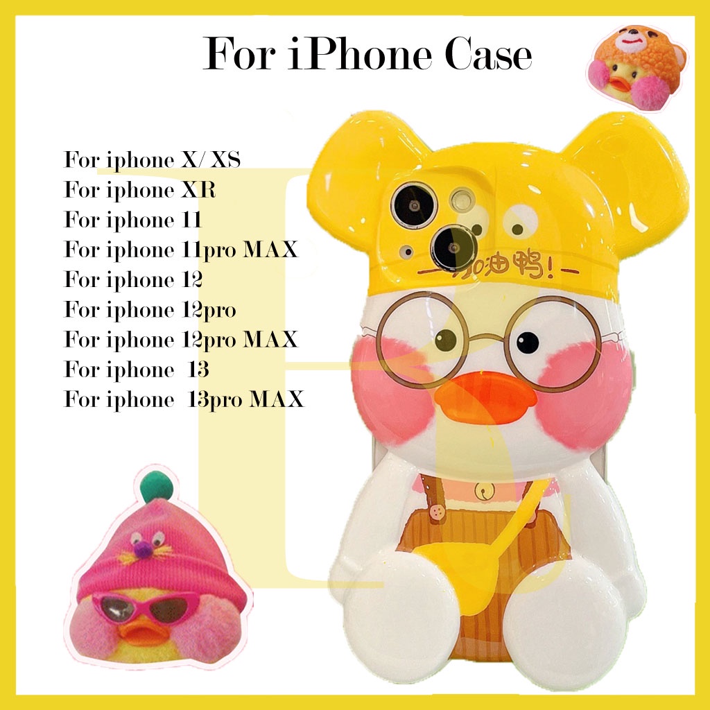 Ốp Điện Thoại Silicon Mềm Chống Sốc Hình Vịt 3D Dễ Thương Cho iPhone 13 Pro Max 12 11 Pro Max X XR XS Max