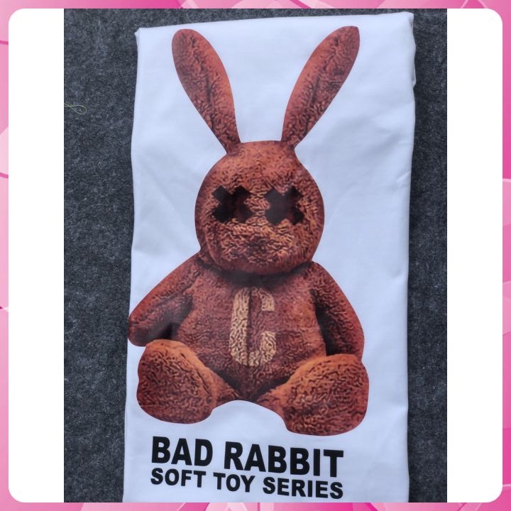 Áo Thun Tay Lỡ Phom Rộng chất cototon loại 1, áo phông Unisex nam nữ 50kg-90kg in hình RABBIT C Nâu XXR
