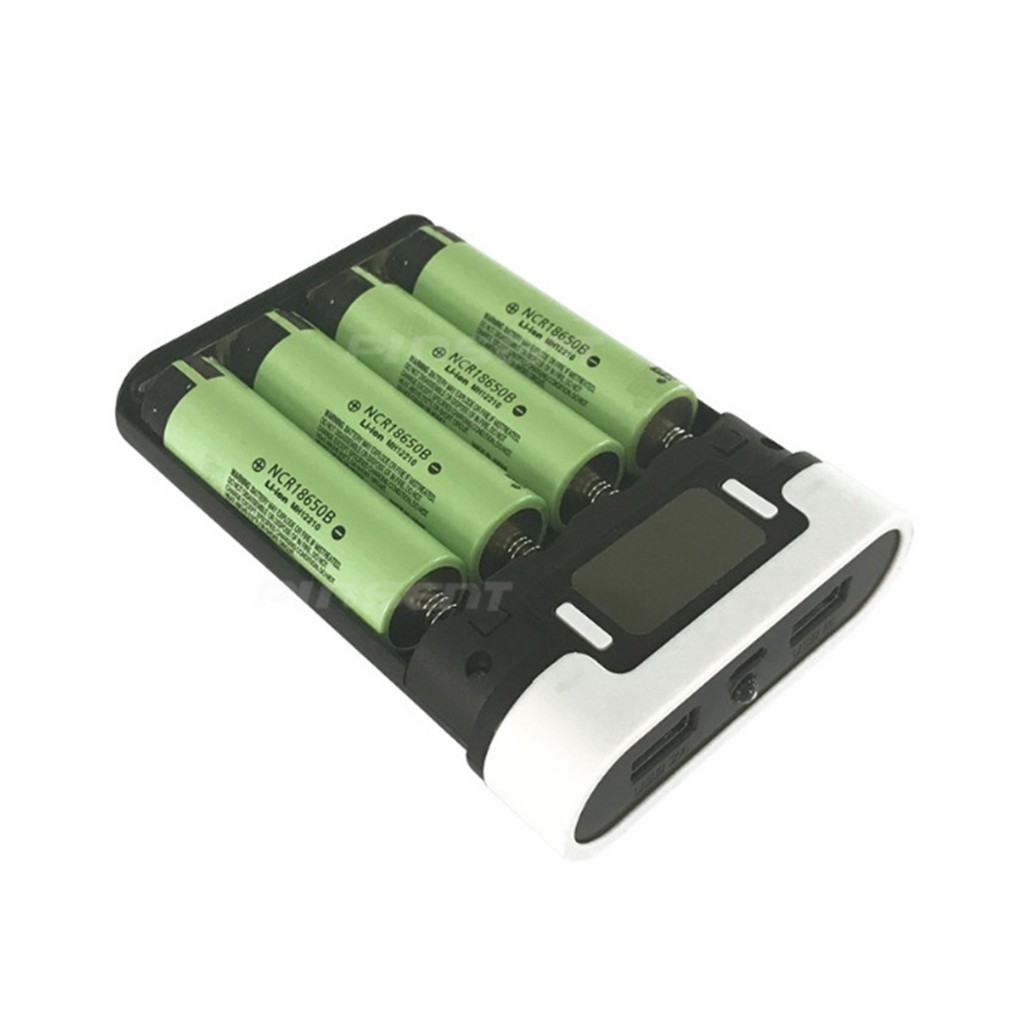 Box sạc pin 18650 4 khe pin + 4 pin 18650 dung lượng thực 2600mAh