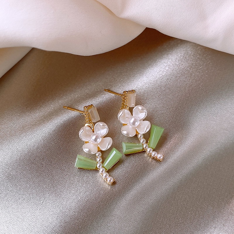 Bông Tai Mạ Bạc 925 Hình Hoa Phong Cách Hàn Quốc Cho Nữ