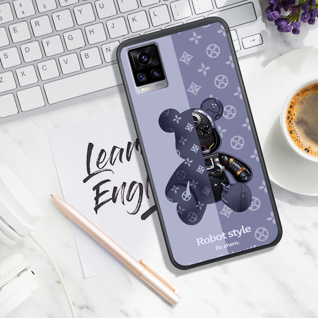 [HOT]ỐP VIVO V15 - V19 - V20 - V21 - V23E , In Hình Gấu Robot họa tiết L-V màu sắc cực đẹp.