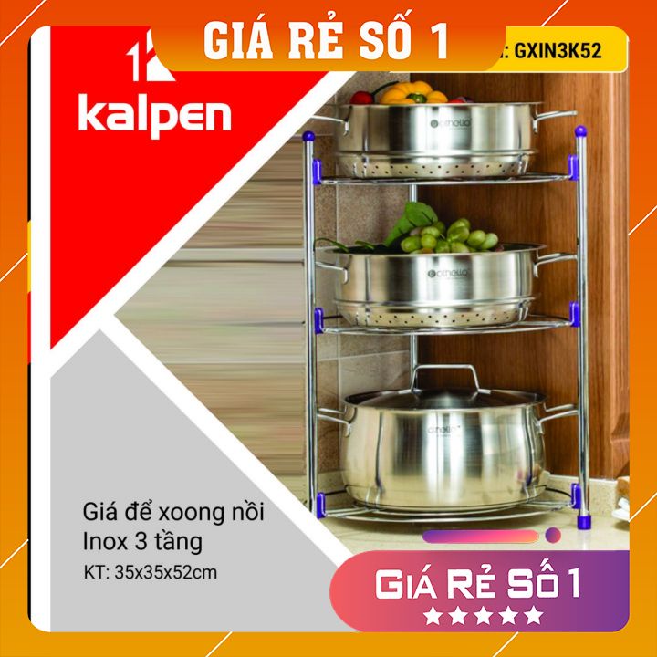 Giá Để Xoong Nồi Đồ Dùng Nhà Bếp 3 Tầng Inox 304 Kalpen- Kalpen Việt Nam