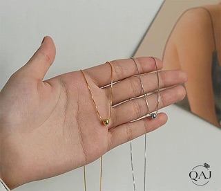 Dây chuyền bi bạc mảnh mai