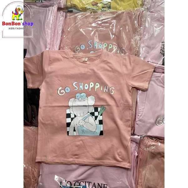 ÁO BÉ GÁI, ÁO THUN COTTON CHO BÉ GÁI HÌNH NGẪU NHIÊN HÀNG XUẤT DƯ