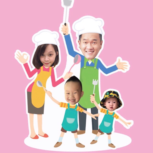 Chibi gia đình để bàn trang trí