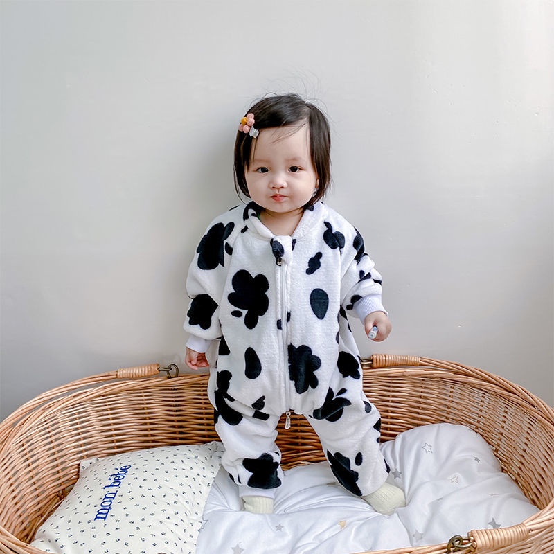 0-3 Year Newborn Baby Pajamas One-piece Spring and Autumn Coral Fleece Children Romper