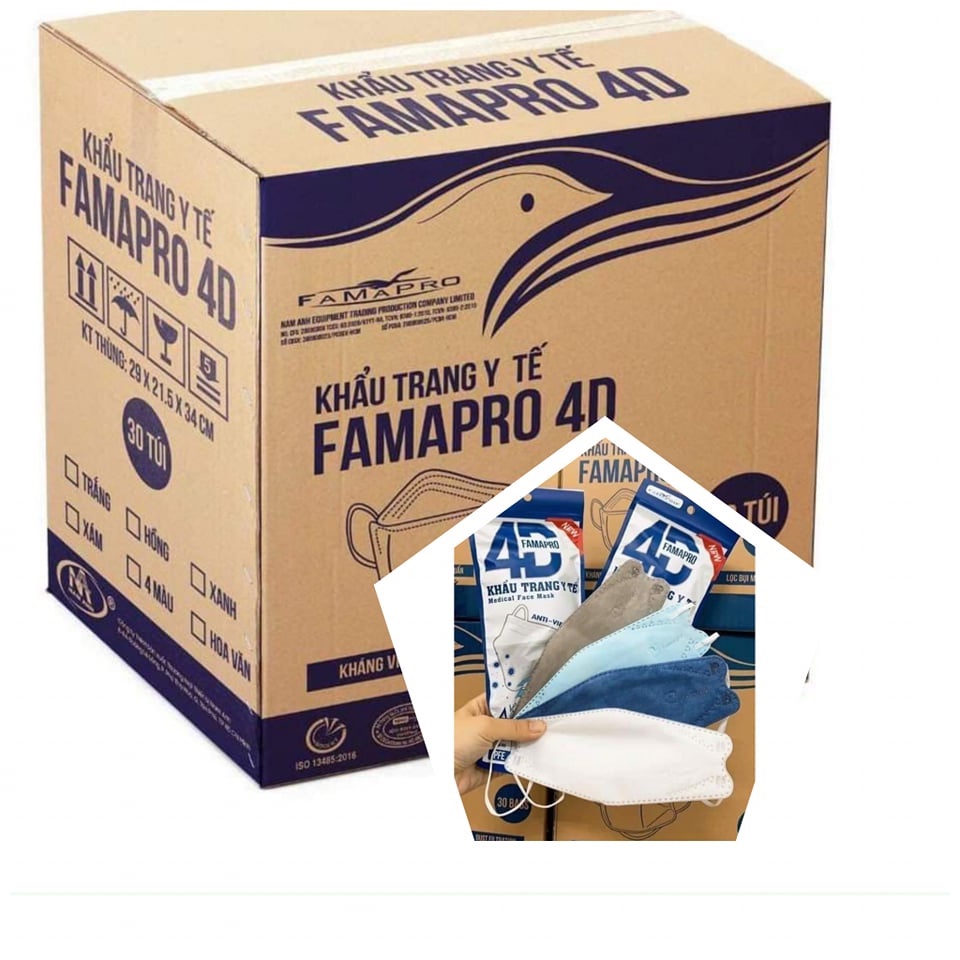 ((Giá Sỉ))- Thùng 300 cái khẩu trang KF94, khẩu trang 4D,4 lớp tiêu chuẩn Hàn quốc