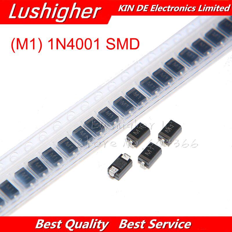 Bộ 100 Diode chỉnh lưu 1N4001 M1 IN4001 SMA 1A 50V SMD