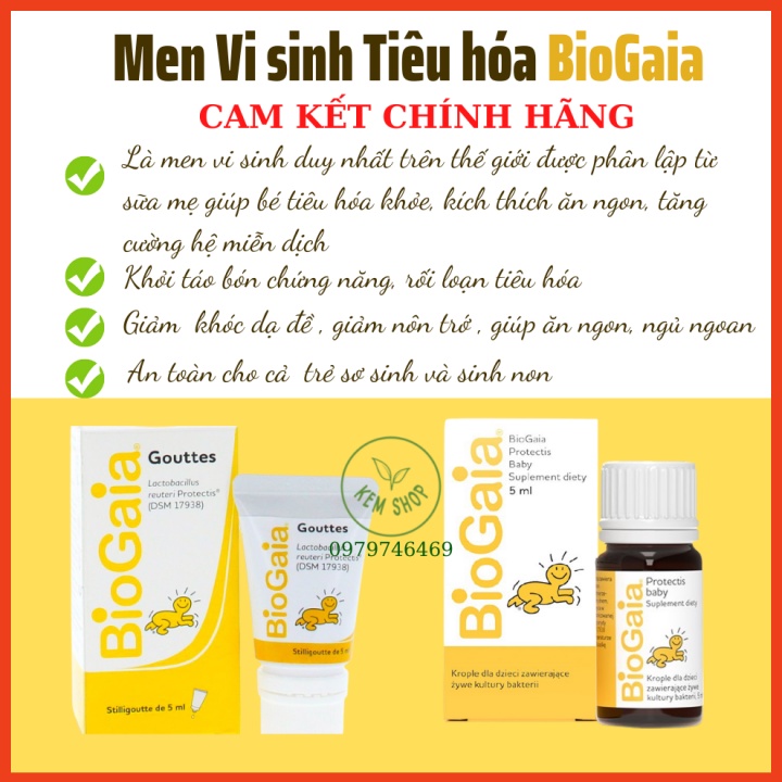 [Cam kết hàng Auth] Men Vi Sinh Tiêu Hóa Biogaia Gouttes/Protectis Baby 5ml cải thiện hệ vi sinh đường ruột