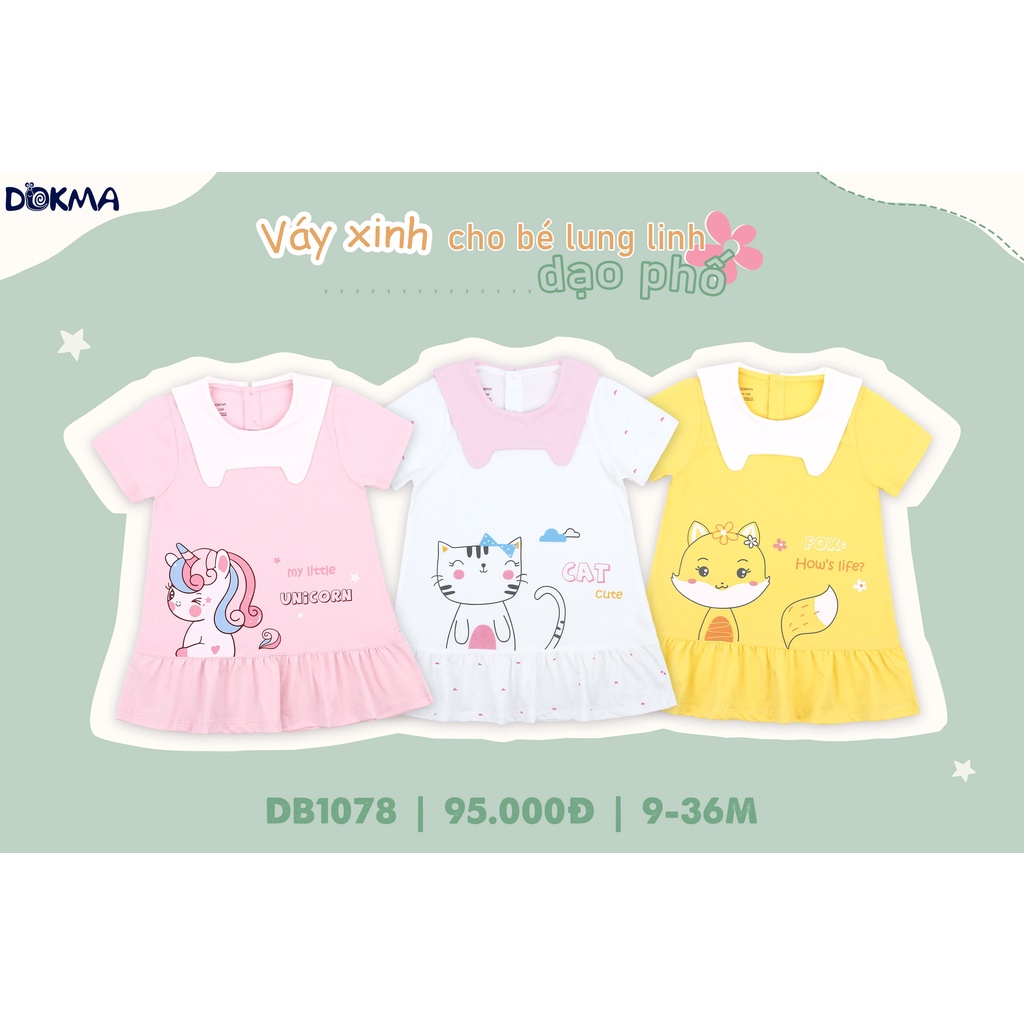 Váy Xinh Lung Linh Dokma DB1078 Cho Bé Gái Tự Tin Dạo Phố
