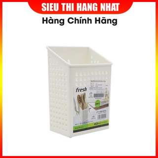 Ống cắm đũa thìa hút chân không màu trắng - xanh
