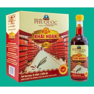 Nước mắm phú quốc khải hoàn 40 độ đạm thùng 6 chai 520ml