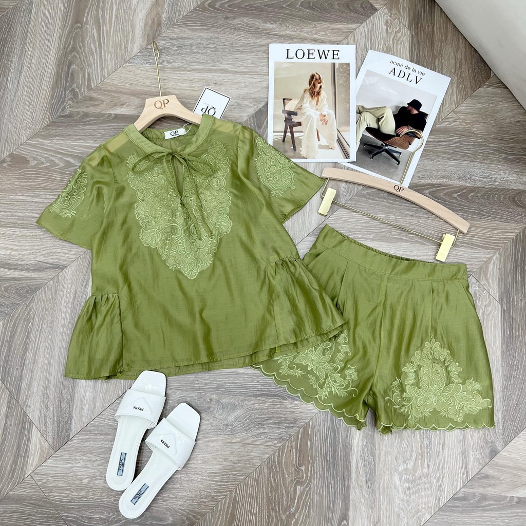 Set Đồ Nữ Babydoll Phối Ren Thêu Xinh Xắn Gumiho's Shop