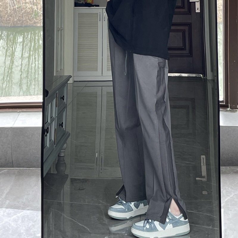 SUXI Quần ống rộng Lưng Cao Màu Sắc Đơn Giản Thời Trang Mùa Hè Năng Động Trẻ Trung