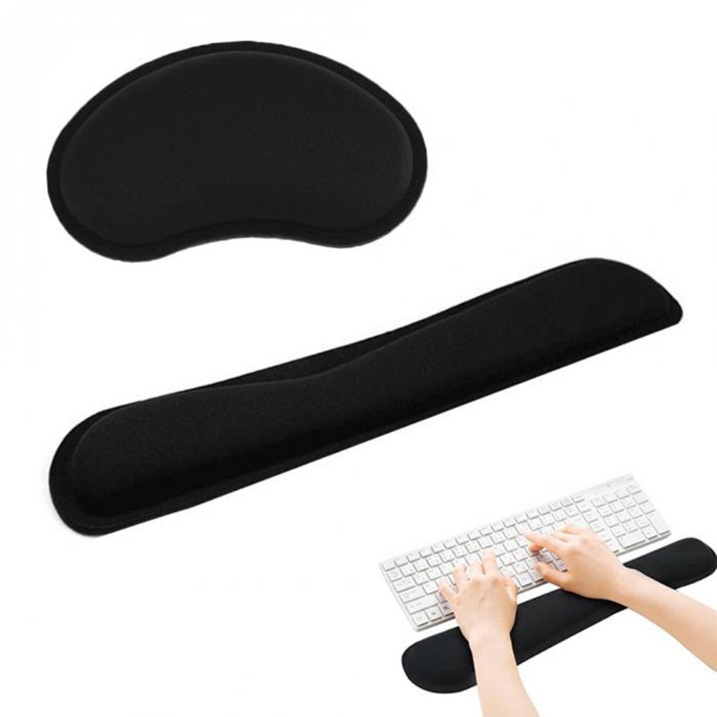 Alli Wrist Rest Mouse Pad Memory Foam Superfine Fibre Wrist Rest Pad Ergonomic Mousepad for Typist Office Gaming PC Laptop