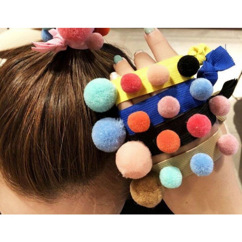 Gói 10 viên pom pom đủ size đủ màu làm thủ công handmade mắt thú