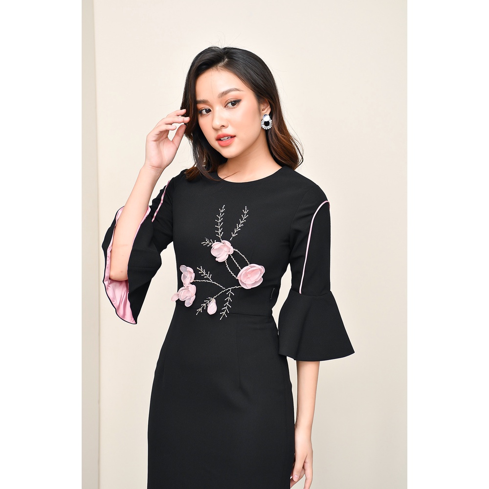 Váy hoa thêu tay lỡ LUPERI LFV380