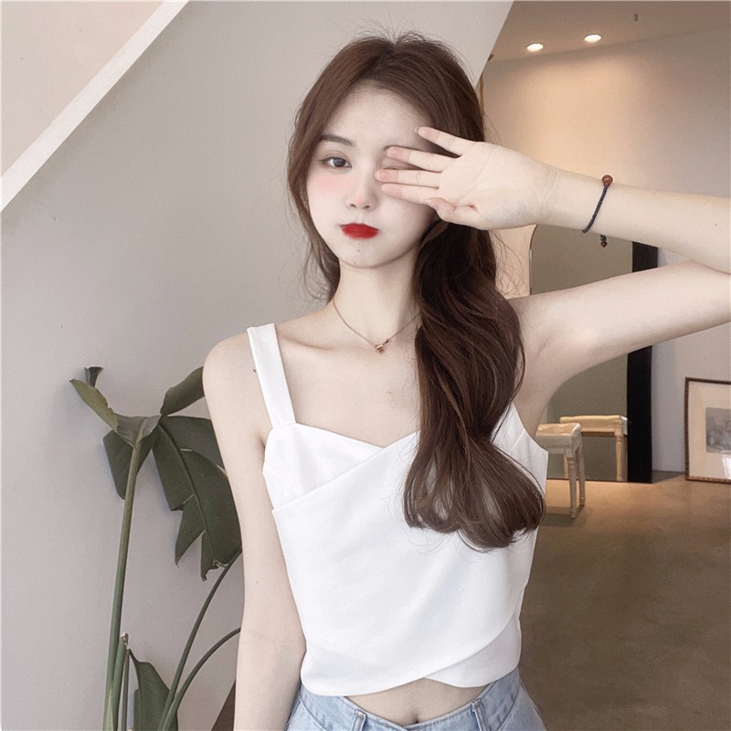 Áo Hai Dây Dáng Ngắn Thời Trang Mùa Hè Cho Nữ