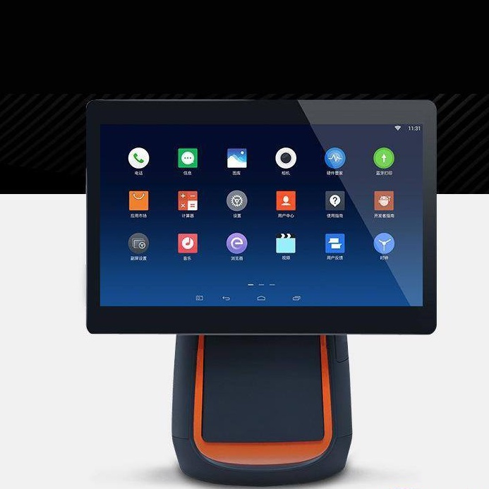 Máy POS tính tiền cảm ứng Sunmi T2 tích hợp sẵn máy in hóa đơn - cấu hình cao hơn Sunmi T1 - Phần mềm OCHA -chưa bao gồm