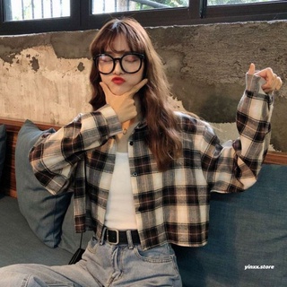 Áo khoác sơ mi sọc caro ulzzang cá tính