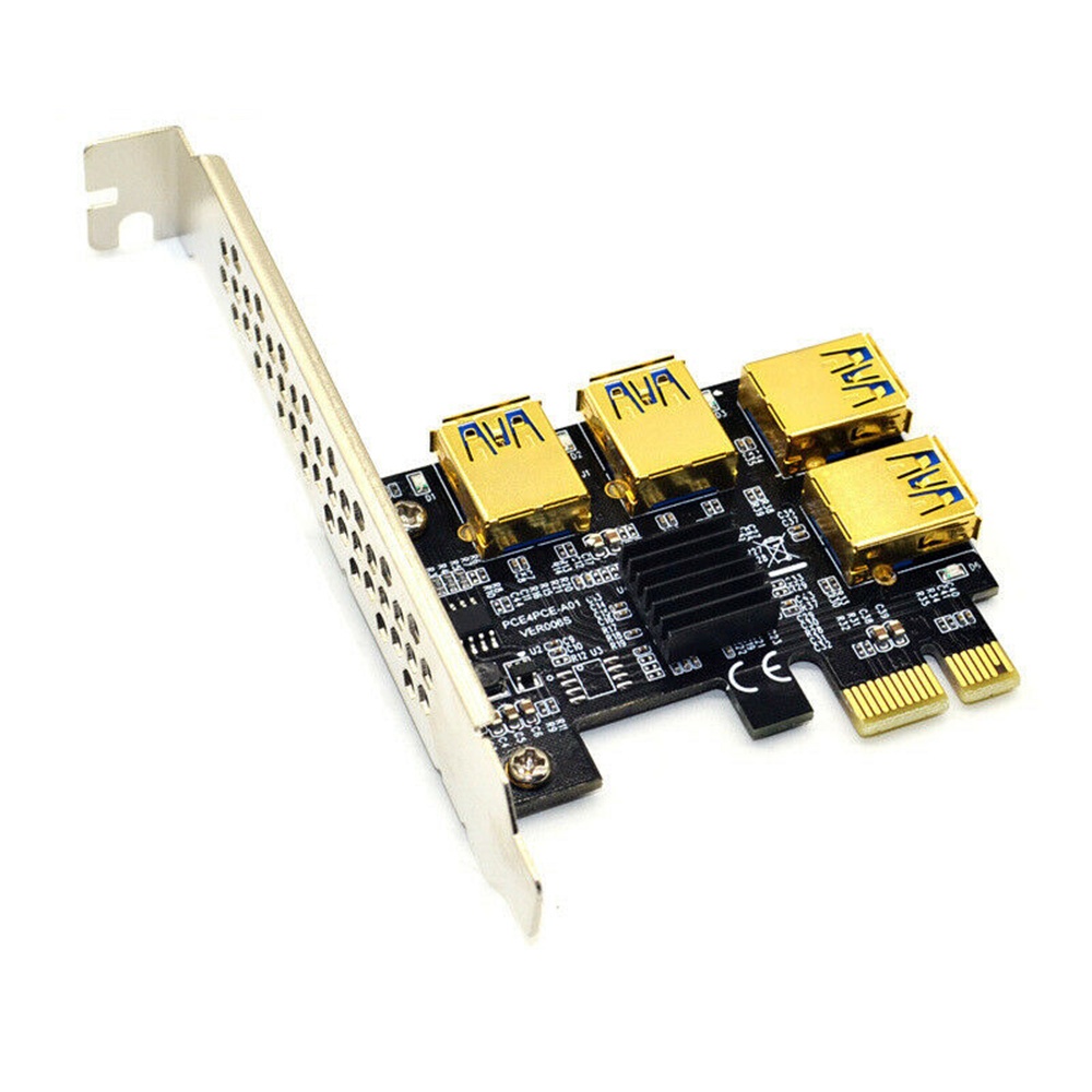 Bộ Chuyển Đổi Thẻ Pci Express 1 Sang 4 Usb Usb 3.0 Khe Cắm Pci-E 1x Sang 16x Pcie Pci-E Cho Bitcoin | BigBuy360 - bigbuy360.vn
