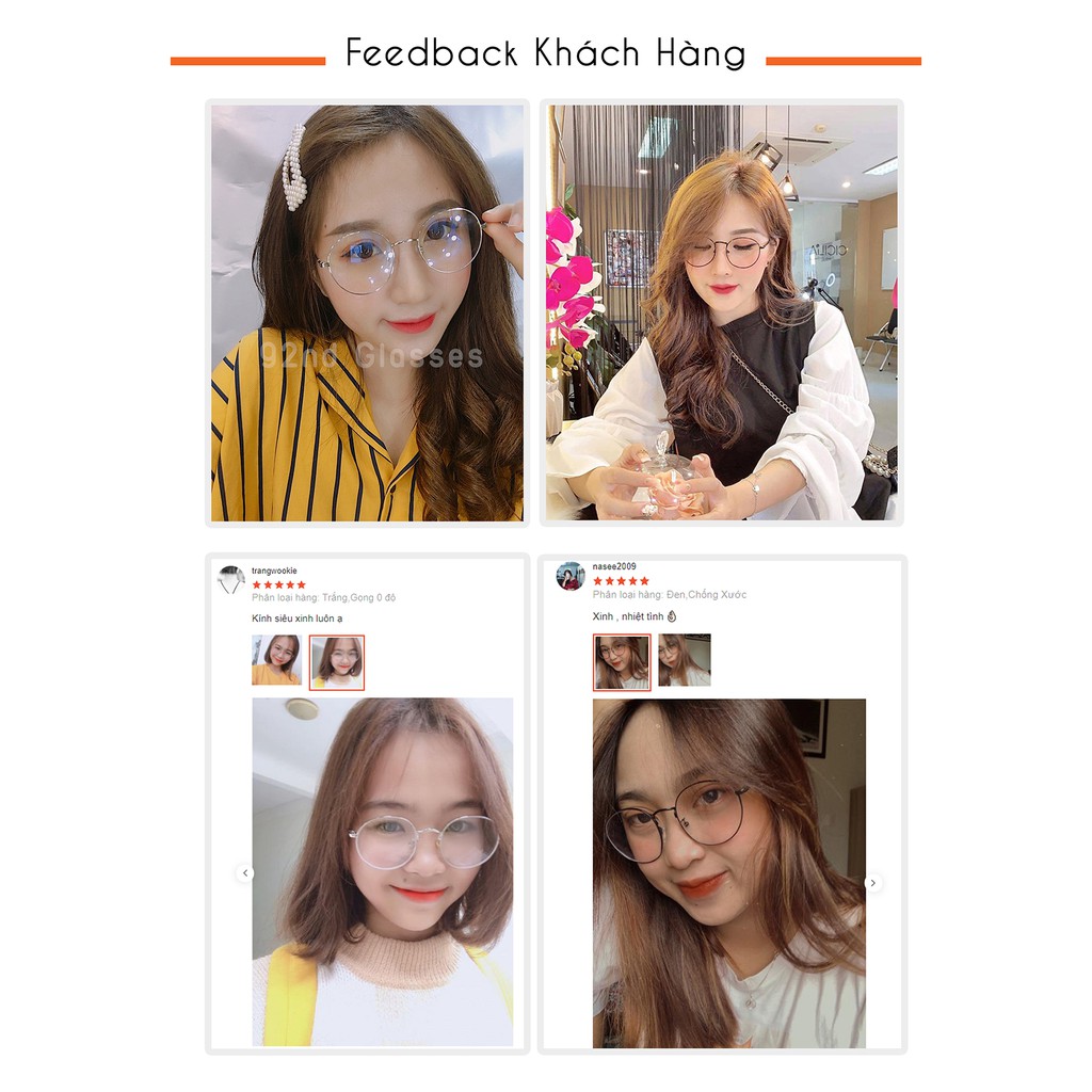 [Tặng tô vít] Gọng kính cận nam nữ tròn to vintage, kim loại nhiều màu dễ đeo thời trang ulzzang Lani 2297